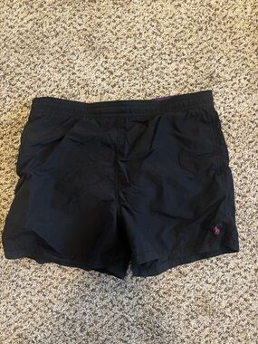 Ralph Lauren Black Swim Trunks with Pink Pony